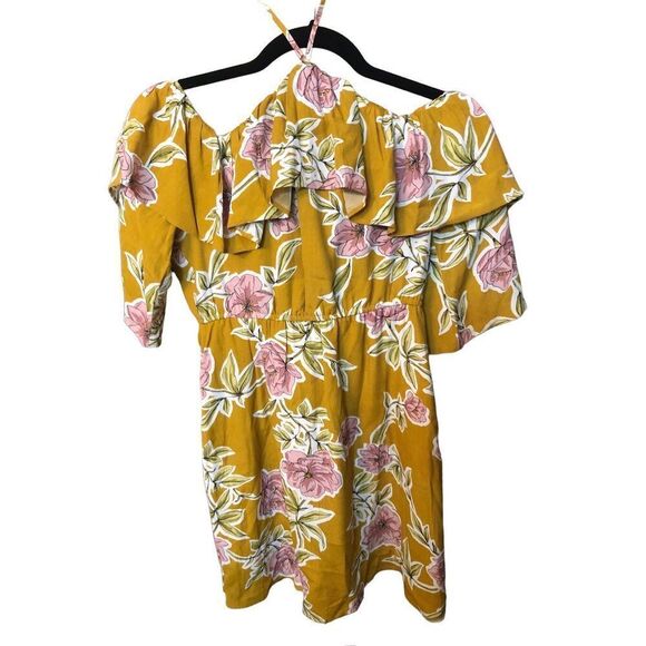 Fonda Ruffle Detail Cupcakes and Cashmere Floral Print Dress, Yellow/Gold, XS - Picture 8 of 16